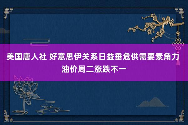 美国唐人社 好意思伊关系日益垂危供需要素角力 油价周二涨跌不一