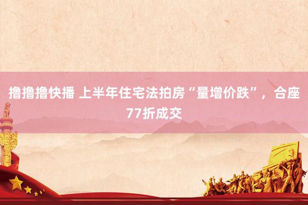 撸撸撸快播 上半年住宅法拍房“量增价跌”，合座77折成交