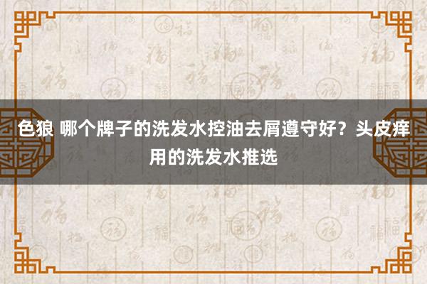 色狼 哪个牌子的洗发水控油去屑遵守好？头皮痒用的洗发水推选