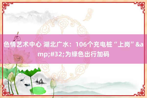 色情艺术中心 湖北广水：106个充电桩“上岗”&#32;为绿色出行加码
