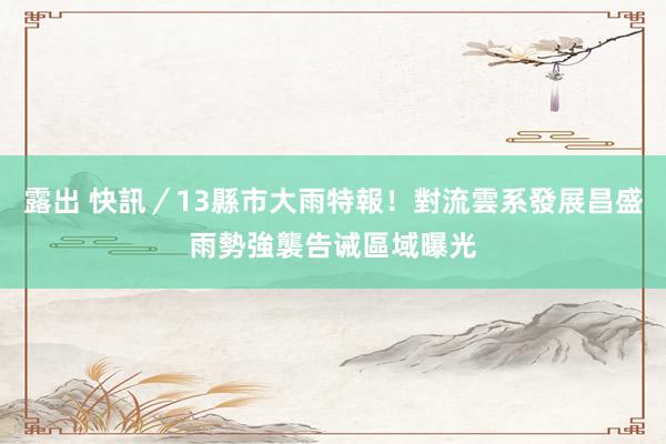 露出 快訊／13縣市大雨特報！對流雲系發展昌盛雨勢強襲　告诫區域曝光