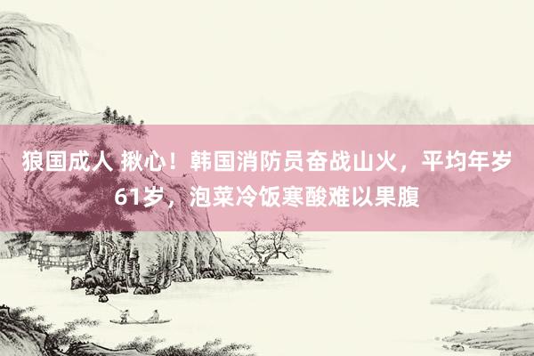 狼国成人 揪心！韩国消防员奋战山火，平均年岁61岁，泡菜冷饭寒酸难以果腹