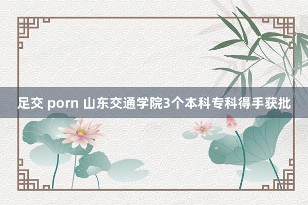 足交 porn 山东交通学院3个本科专科得手获批
