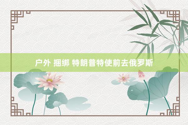 户外 捆绑 特朗普特使前去俄罗斯